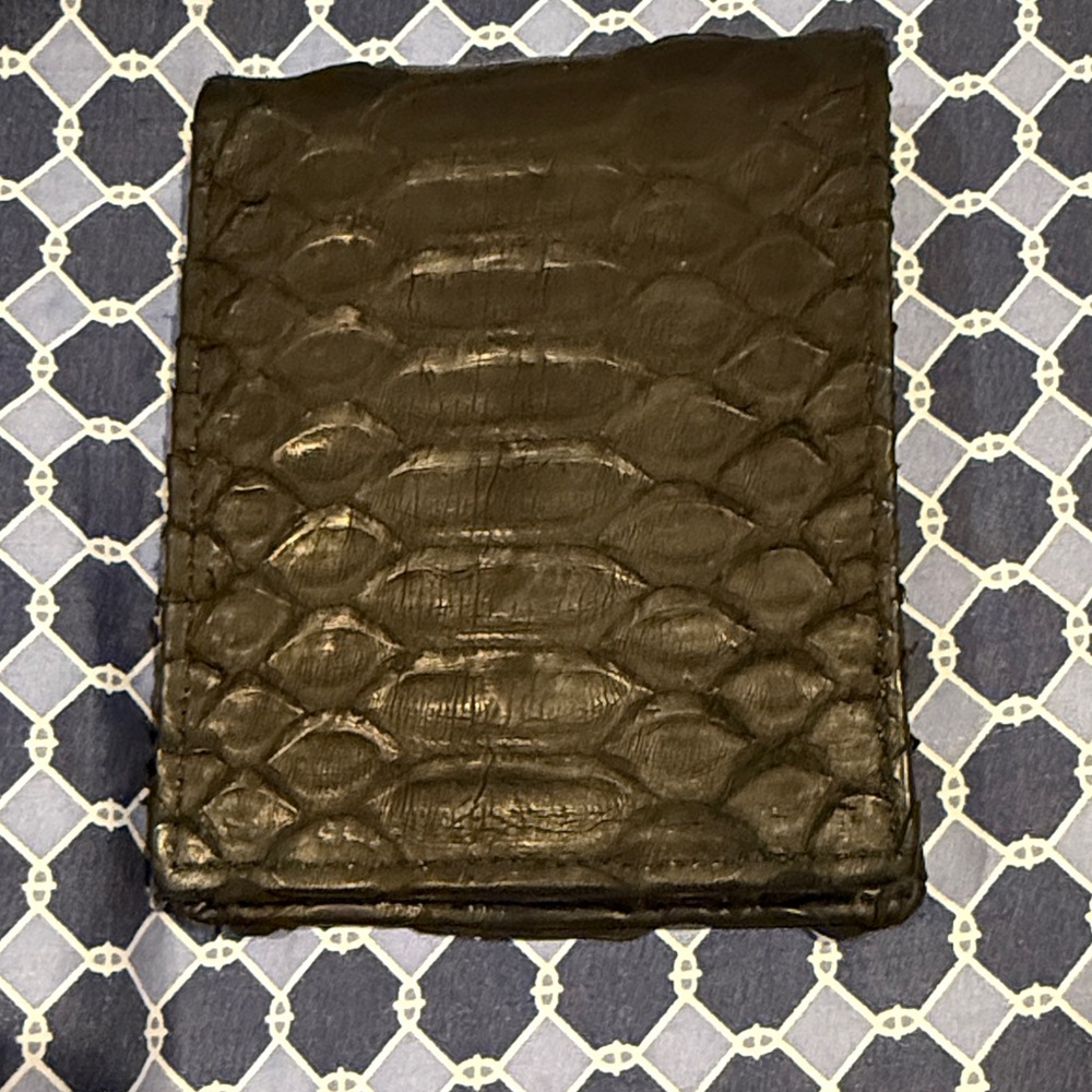 Black snake skin wallet new without tags